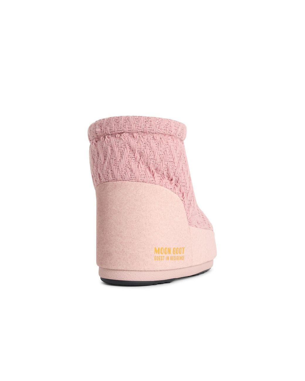 Moonboot Pink 'Icon Low Nolace Knit' Fabric Boots