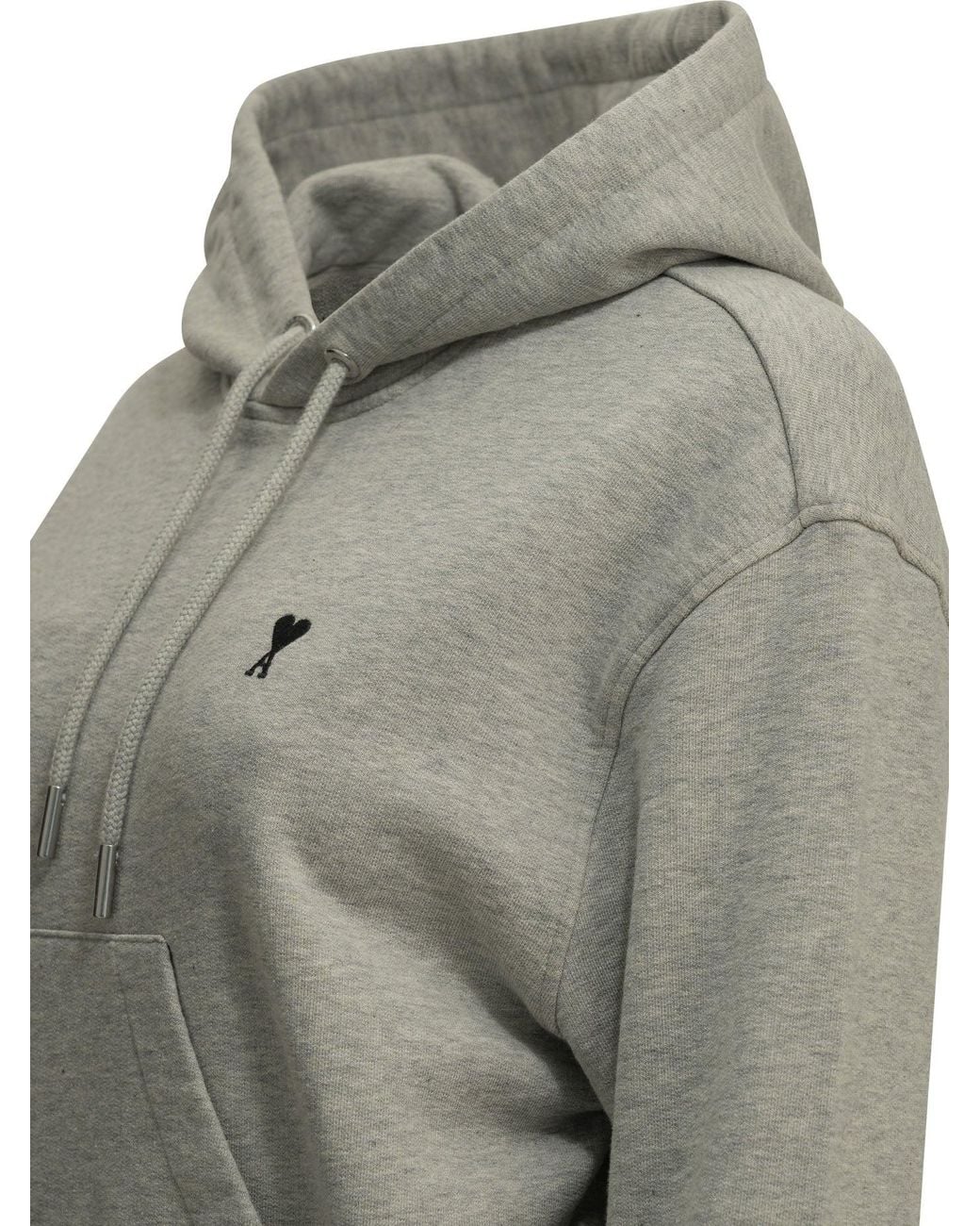 AMI Gray "Ami De Coeur" Hooded Sweatshirt
