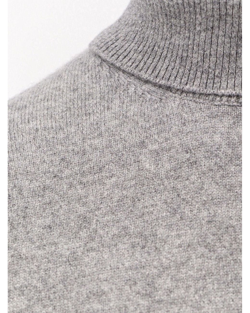 Totême Gray Cashmere Turtleneck Sweater