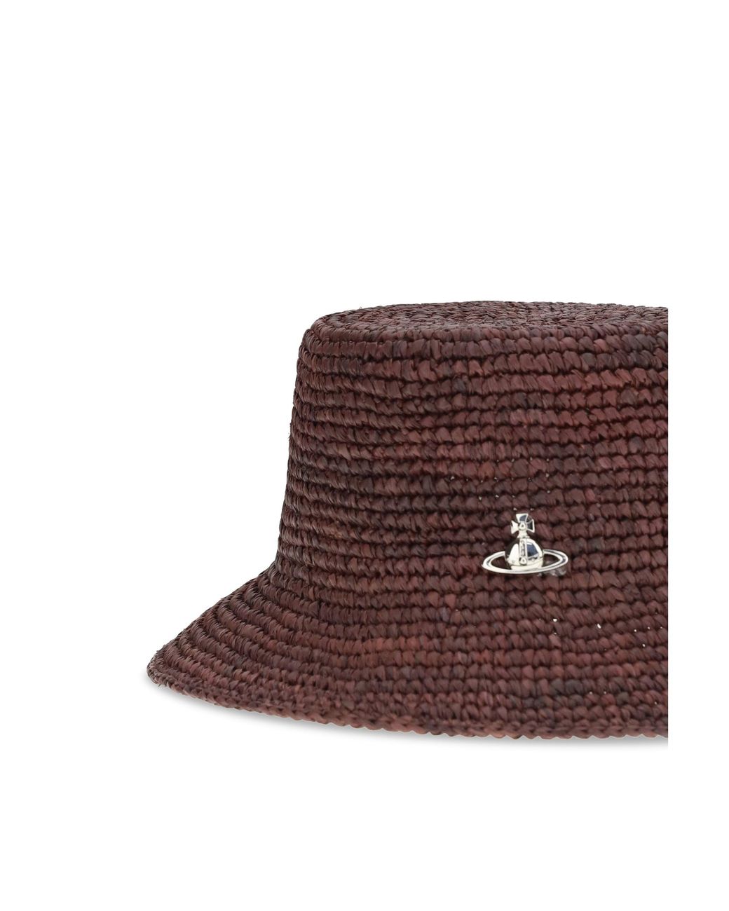Vivienne Westwood Brown Orb Raffia Bucket Hat