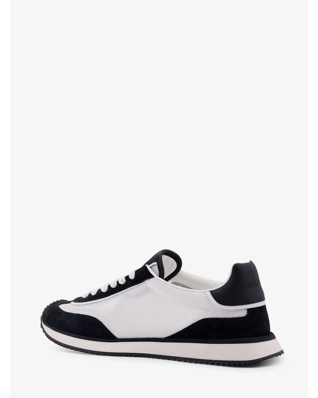 Dolce & Gabbana White Low-Top Mesh Sneakers With Suede Inserts for men