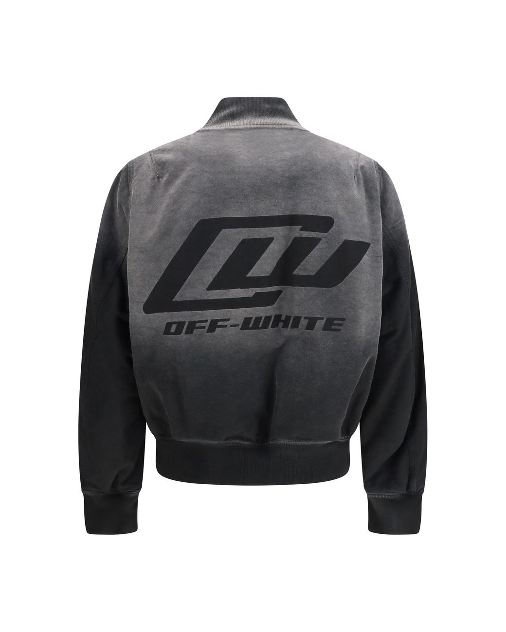 Off-White c/o Virgil Abloh Gray Washed Denim Bomber Jacket for men