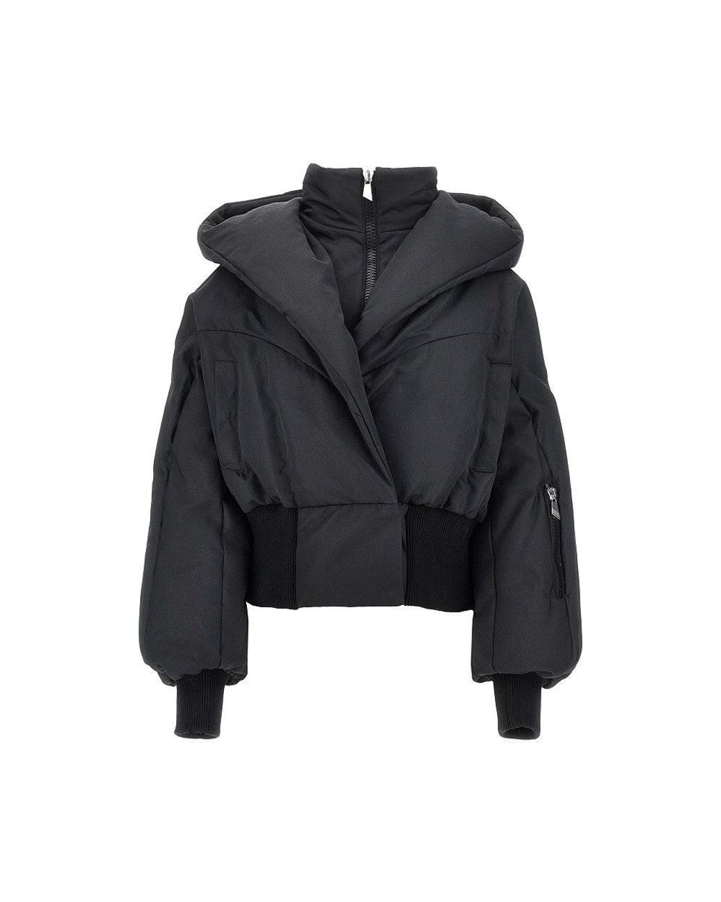 The Attico Black Cotton-Blend Padded Bomber Jacket