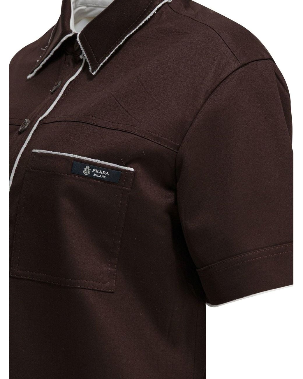 Prada Black Lisle Thread Polo Shirt