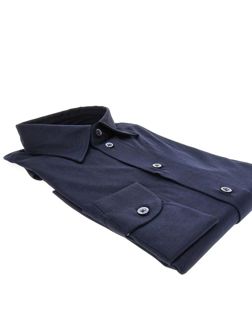Emporio Armani Blue Stretch Jersey Shirt for men
