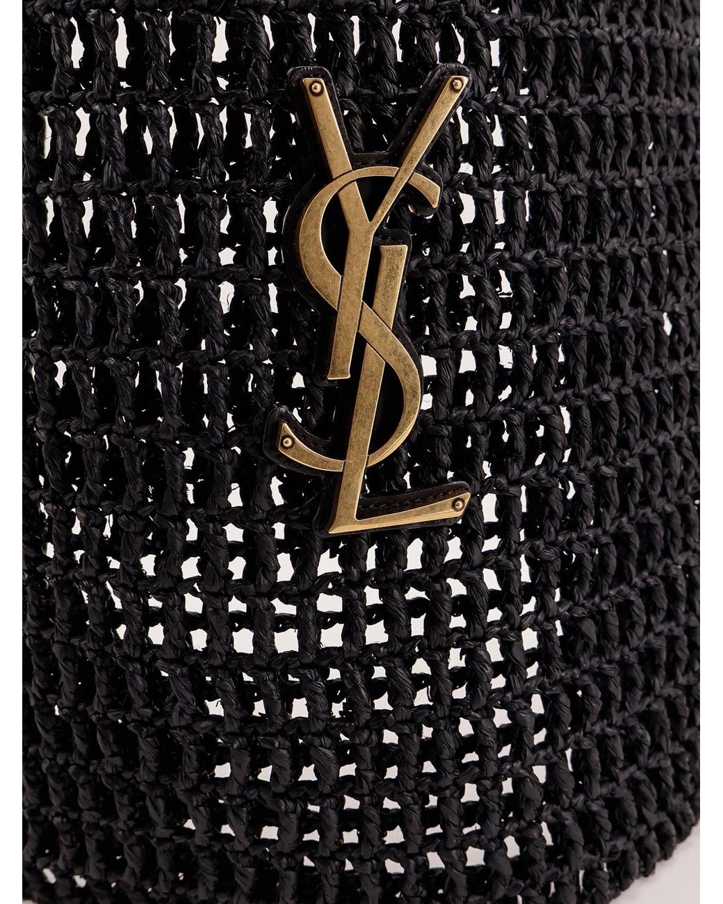 Saint Laurent Black Raffia Shoulder Bag for men