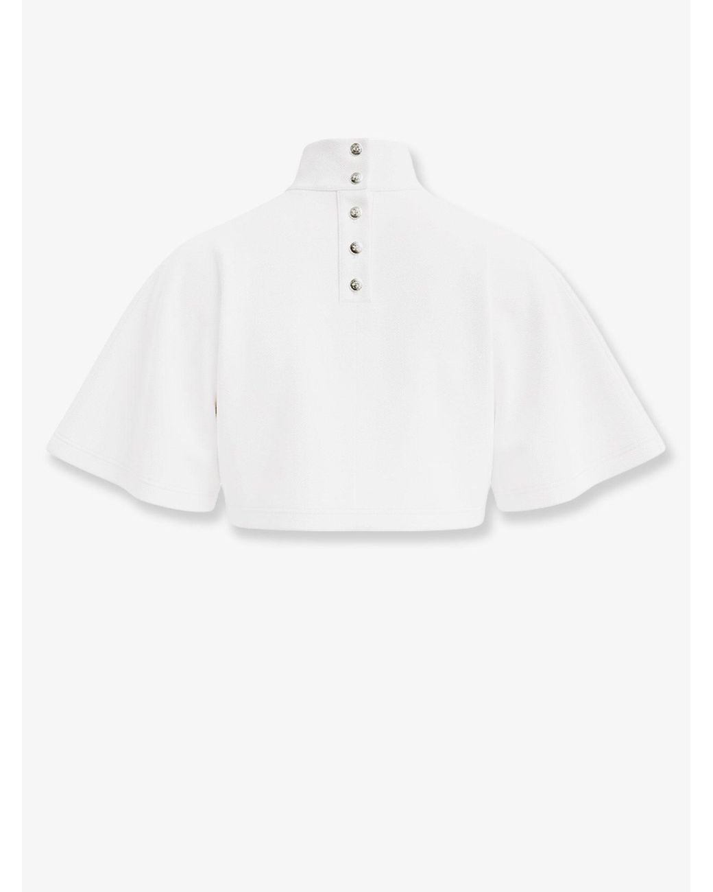 Alaïa White Cotton Crop T-Shirt