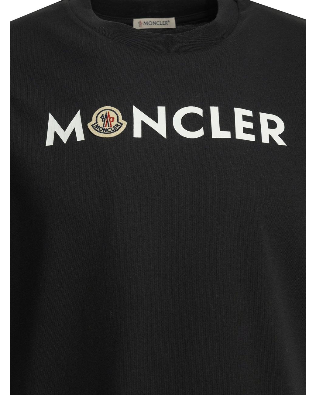 Moncler Black Crewneck T-Shirt for men