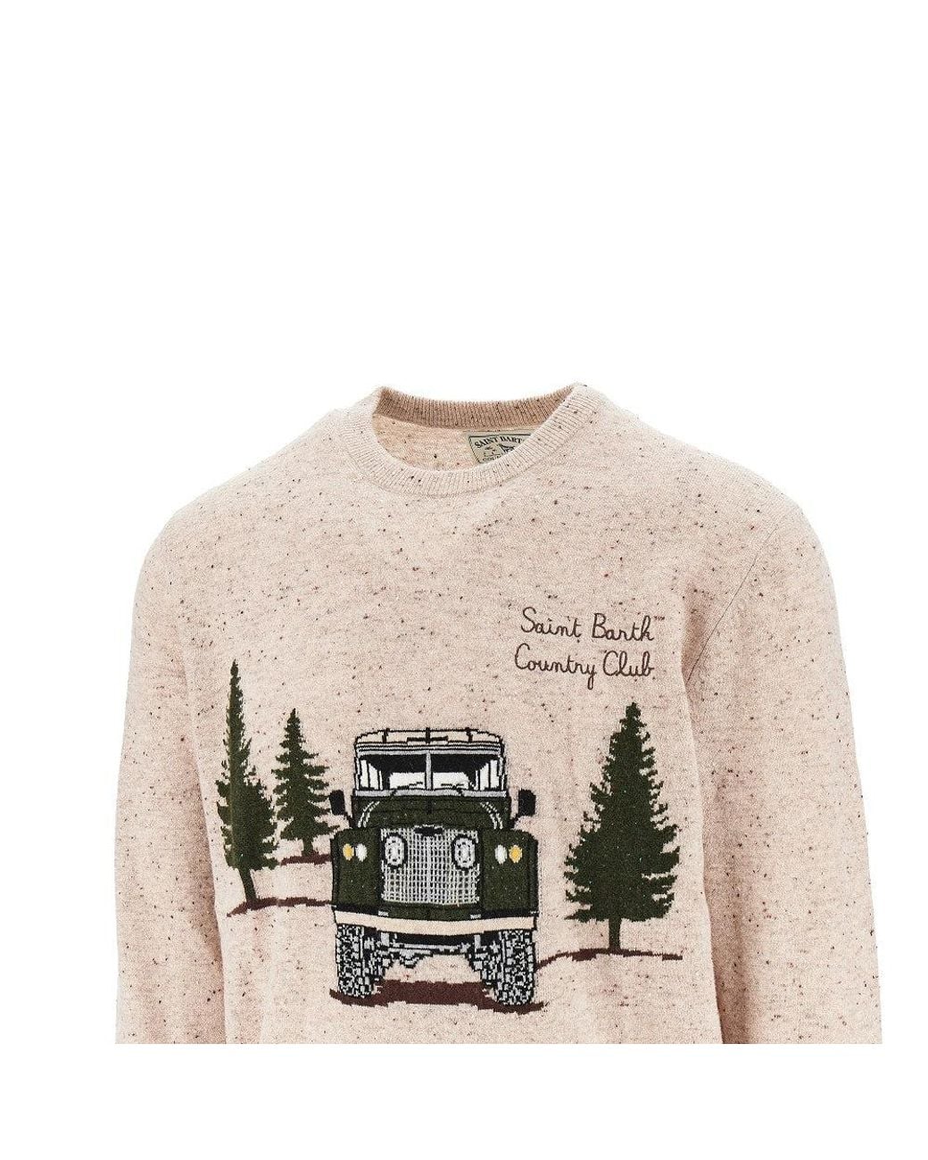 Mc2 Saint Barth White Country Club Wool-Blend Sweater for men