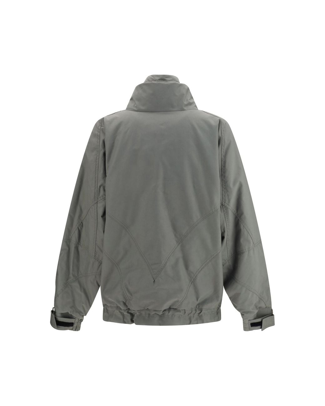 The Attico Gray High-Neck Bomber With Zips