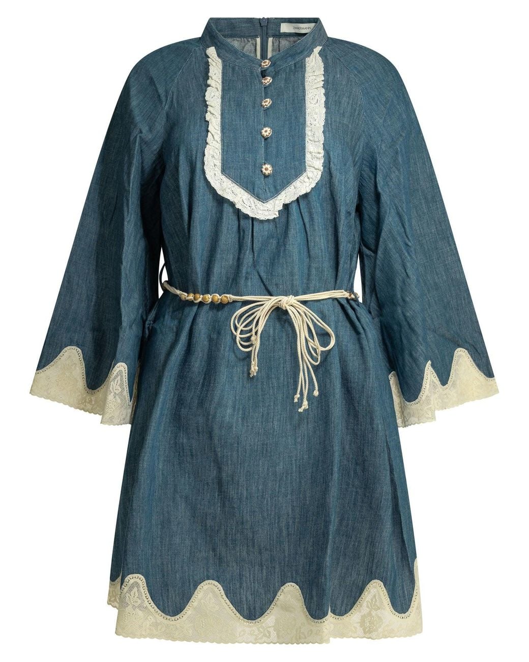 Zimmermann Blue Awaken Cotton Short Dress