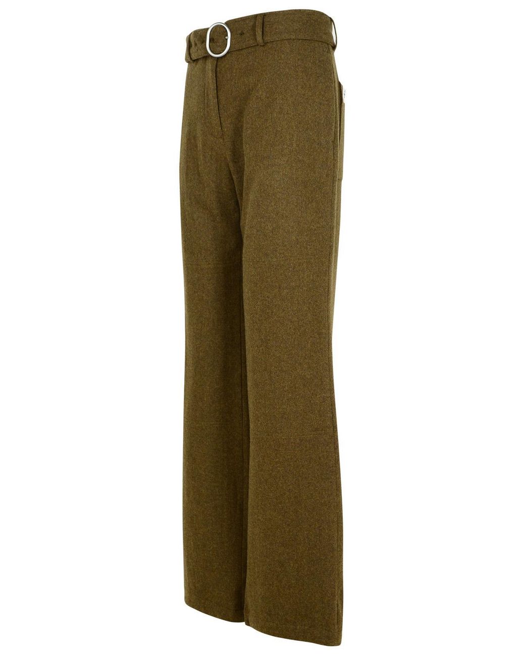 Jil Sander Green Wool Flannel Pants