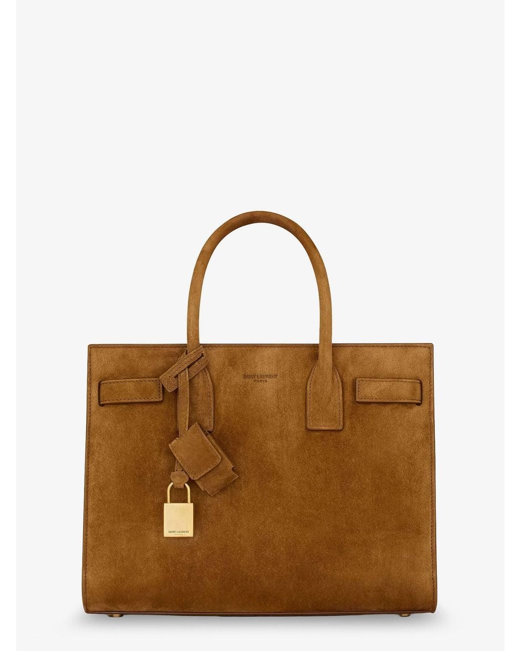 Saint Laurent Brown Sac De Jour Baby Suede Handbag