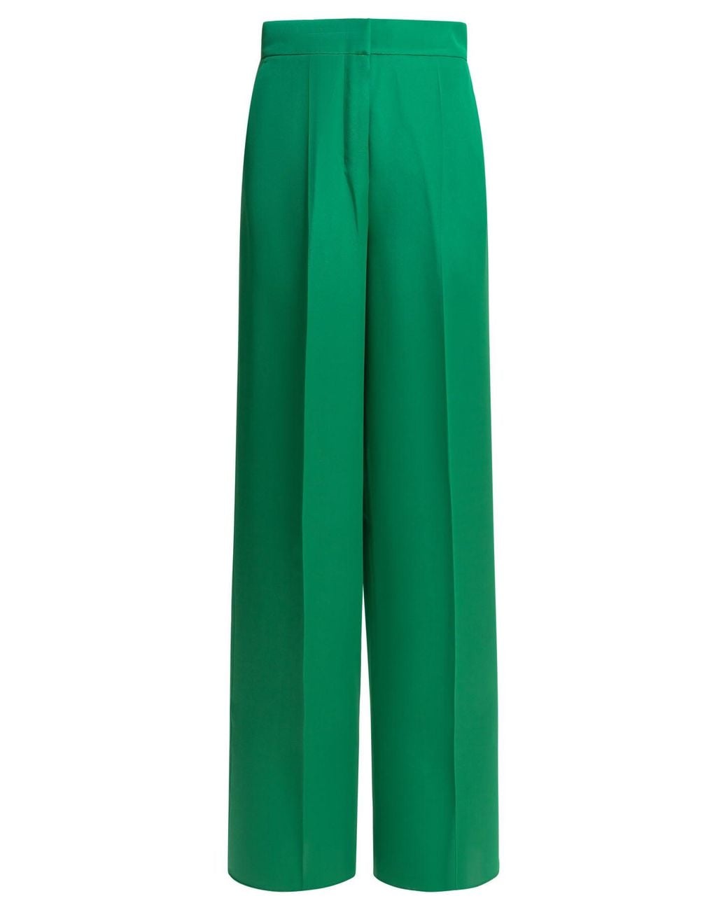 Max Mara Green Tailored Silk Pants