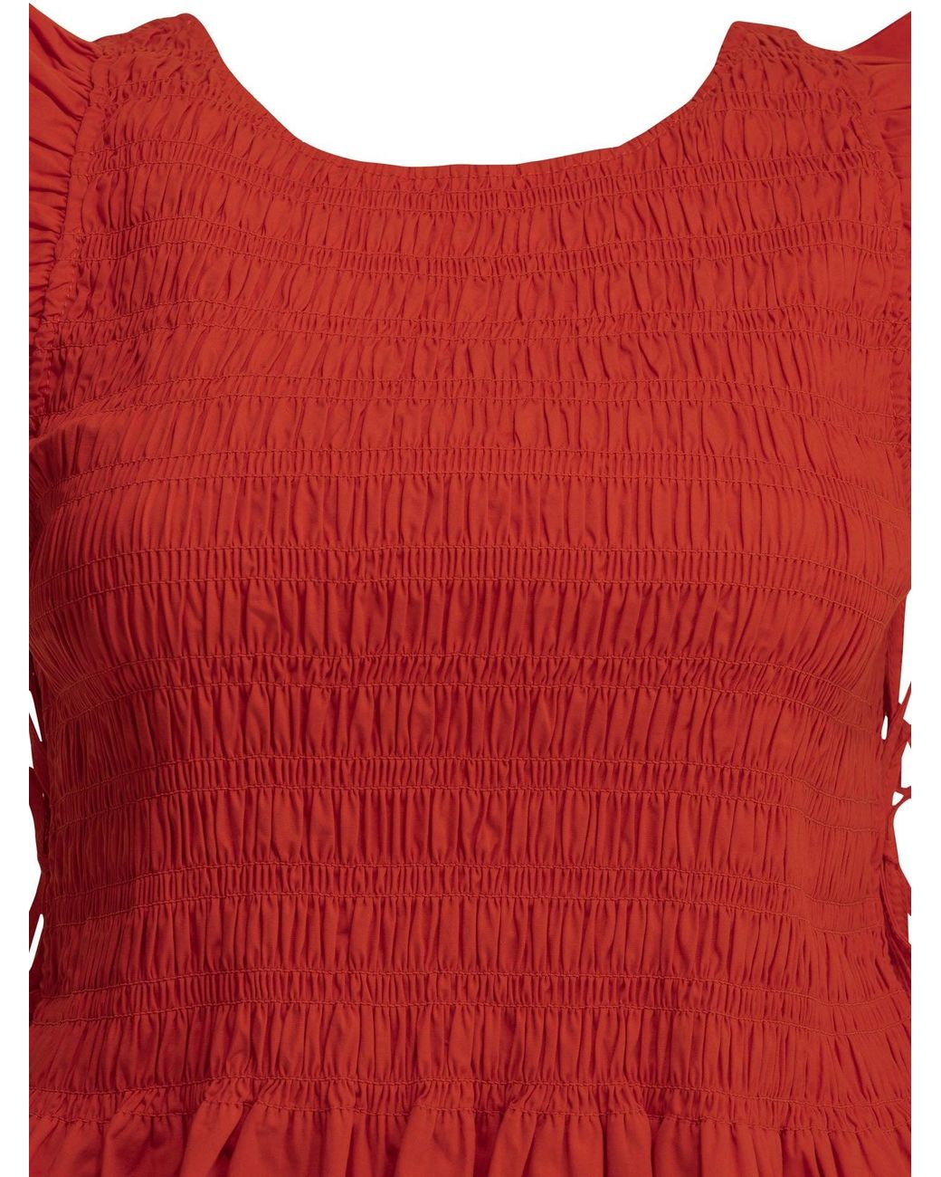 Ganni Red Casual Pleated Top