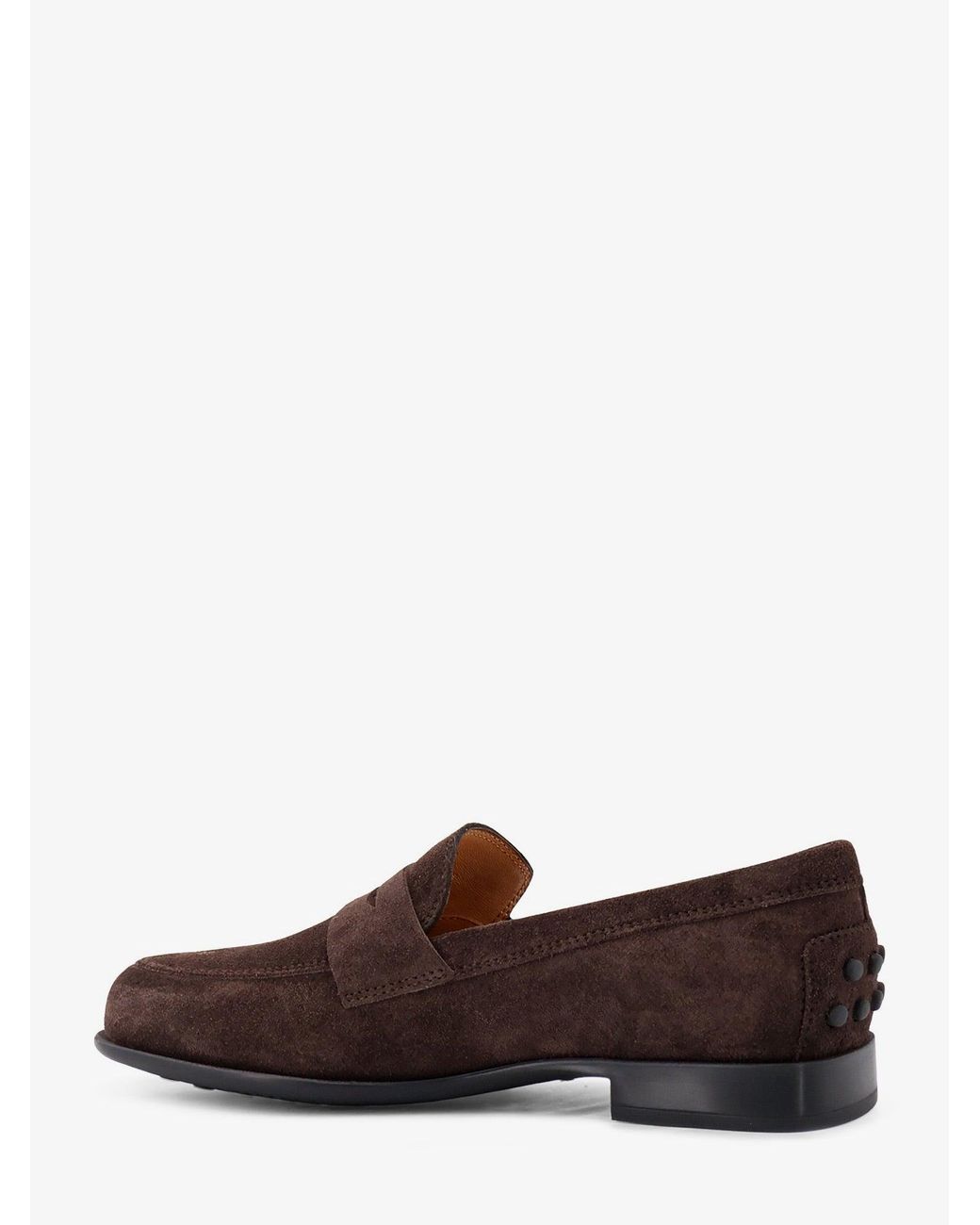 Tod's Brown Suede Loafers With Side Logo