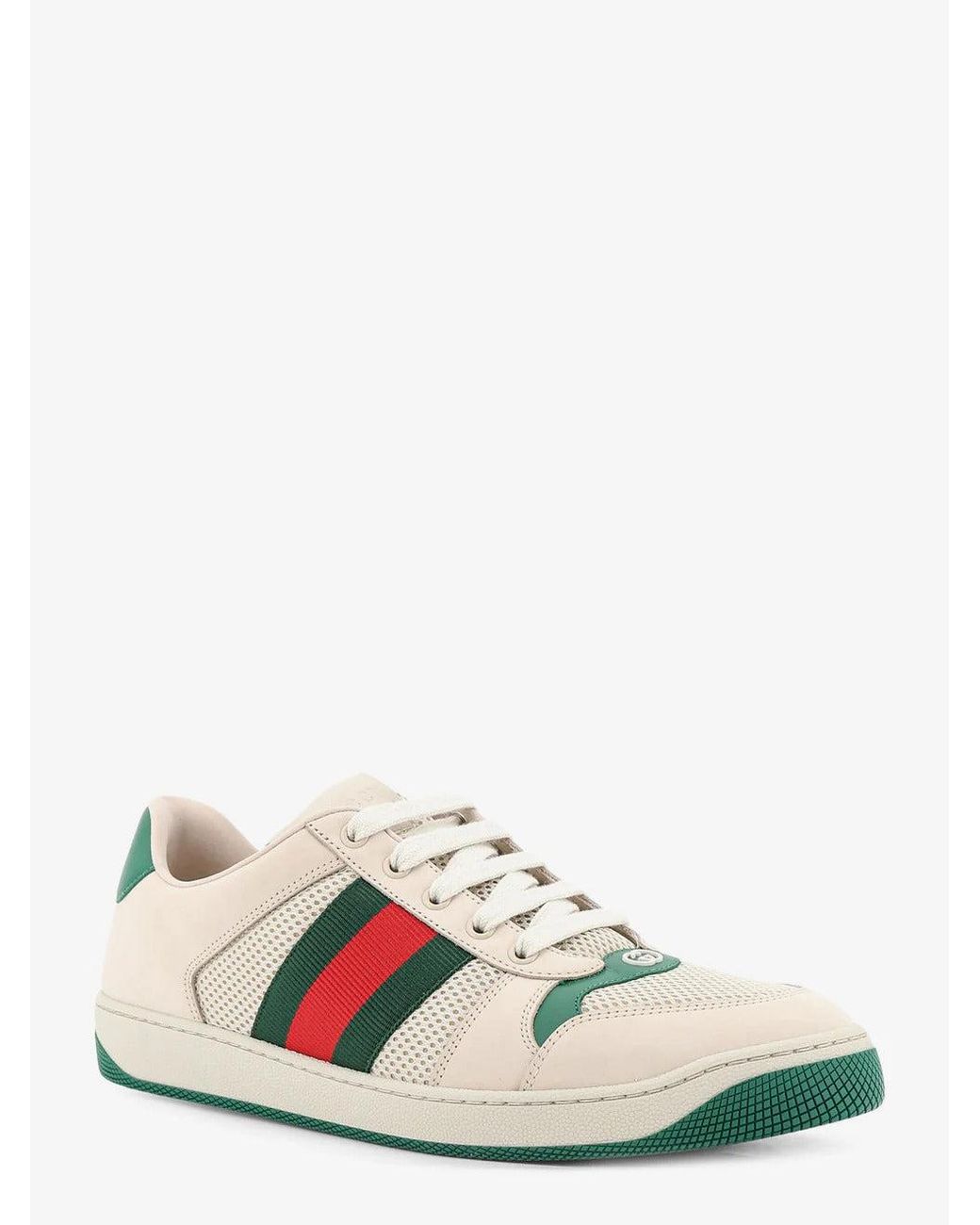 Gucci White Screener Sneakers for men
