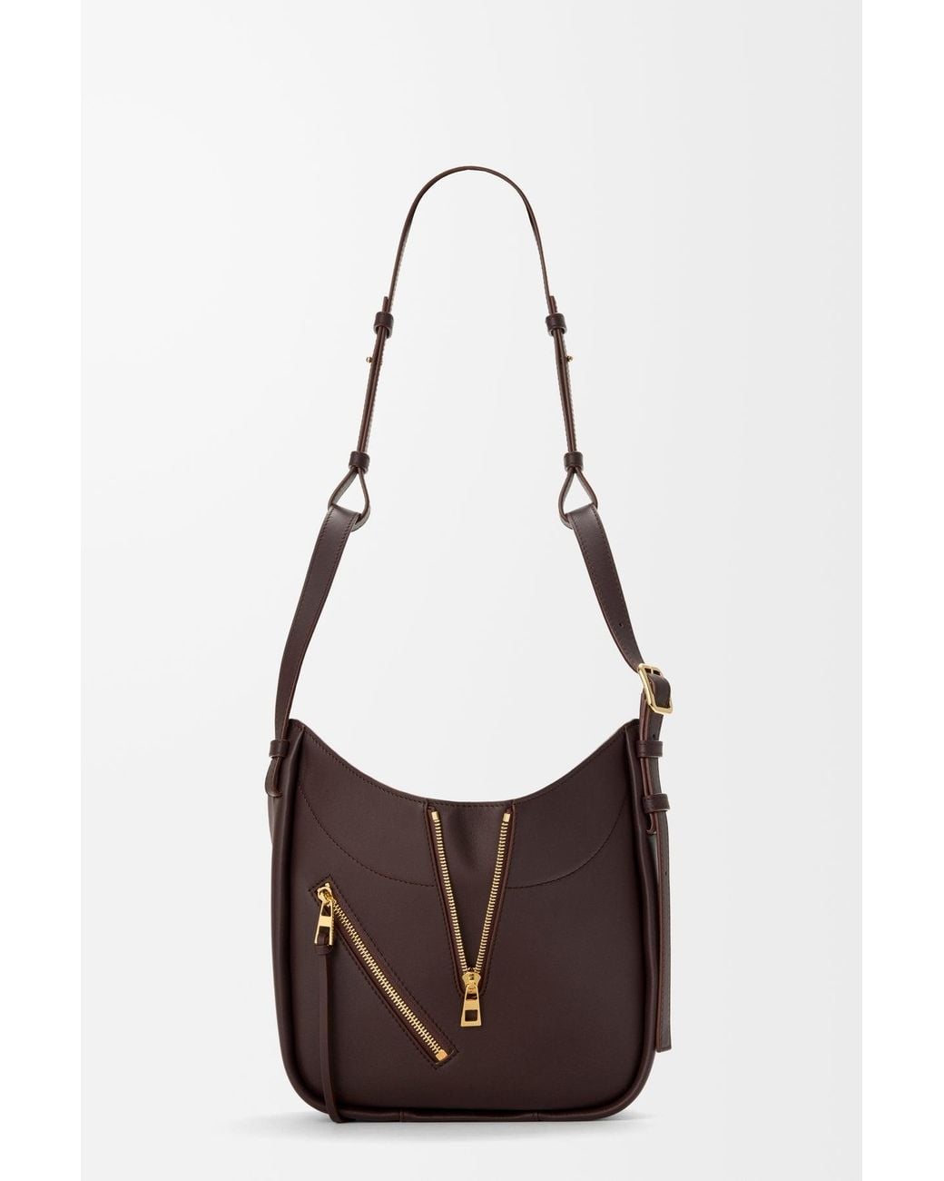 Loewe Brown Hammock Flip Mini Shoulder Bag Dark Chestnut