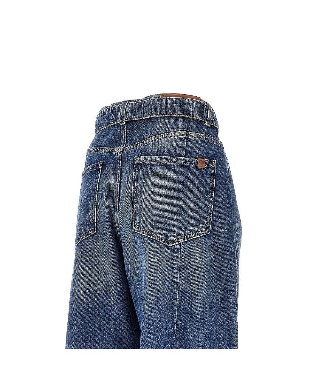 Weekend by Maxmara Blue Cotton Denim Oversized Jeans