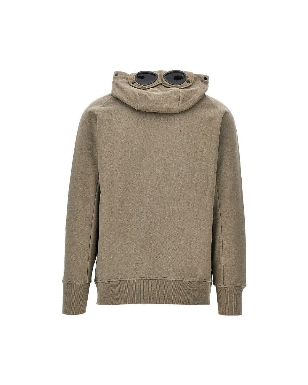 C P Company Green Cotton Full-Zip Hoodie for men