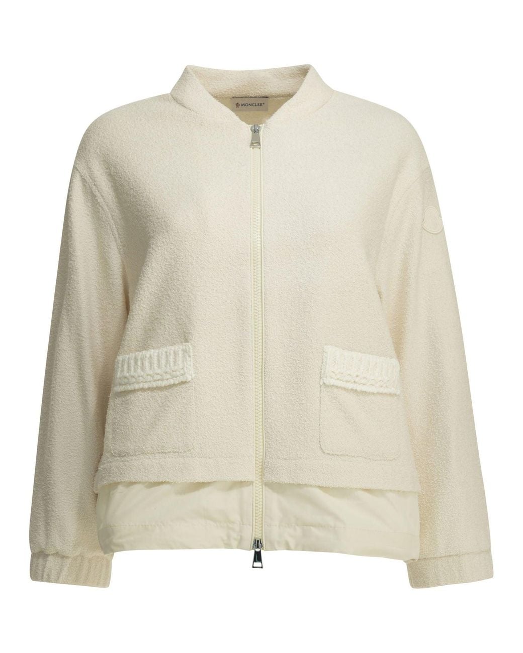 Moncler Natural Cotton Bouclé Bomber Jacket