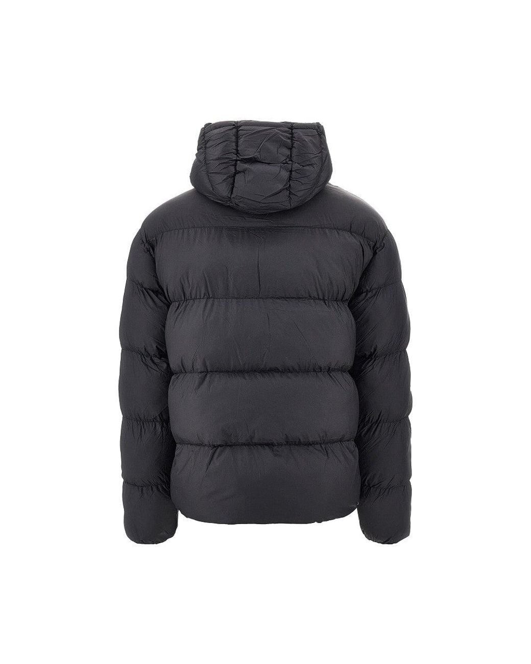 Arte' Black Hooded Puffer Jacket for men