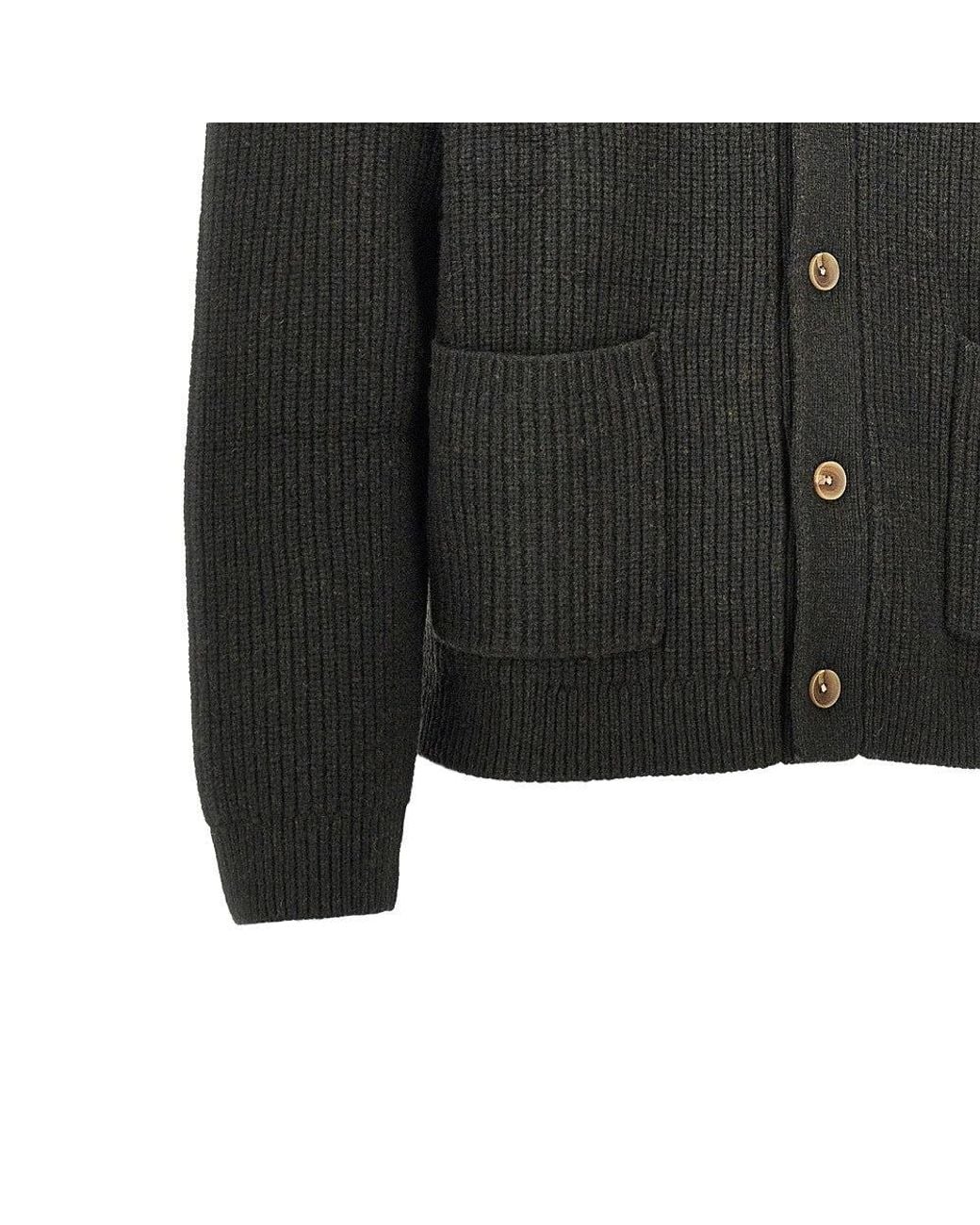 Wax London Black 'Granby' Crewneck Cardigan for men