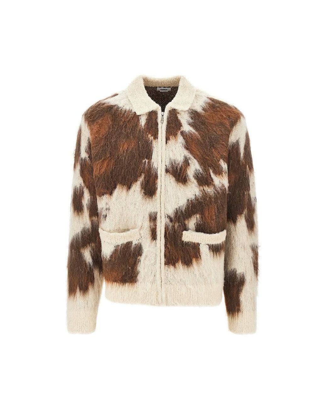 Obey Brown Alpaca Wool-Blend Cardigan for men