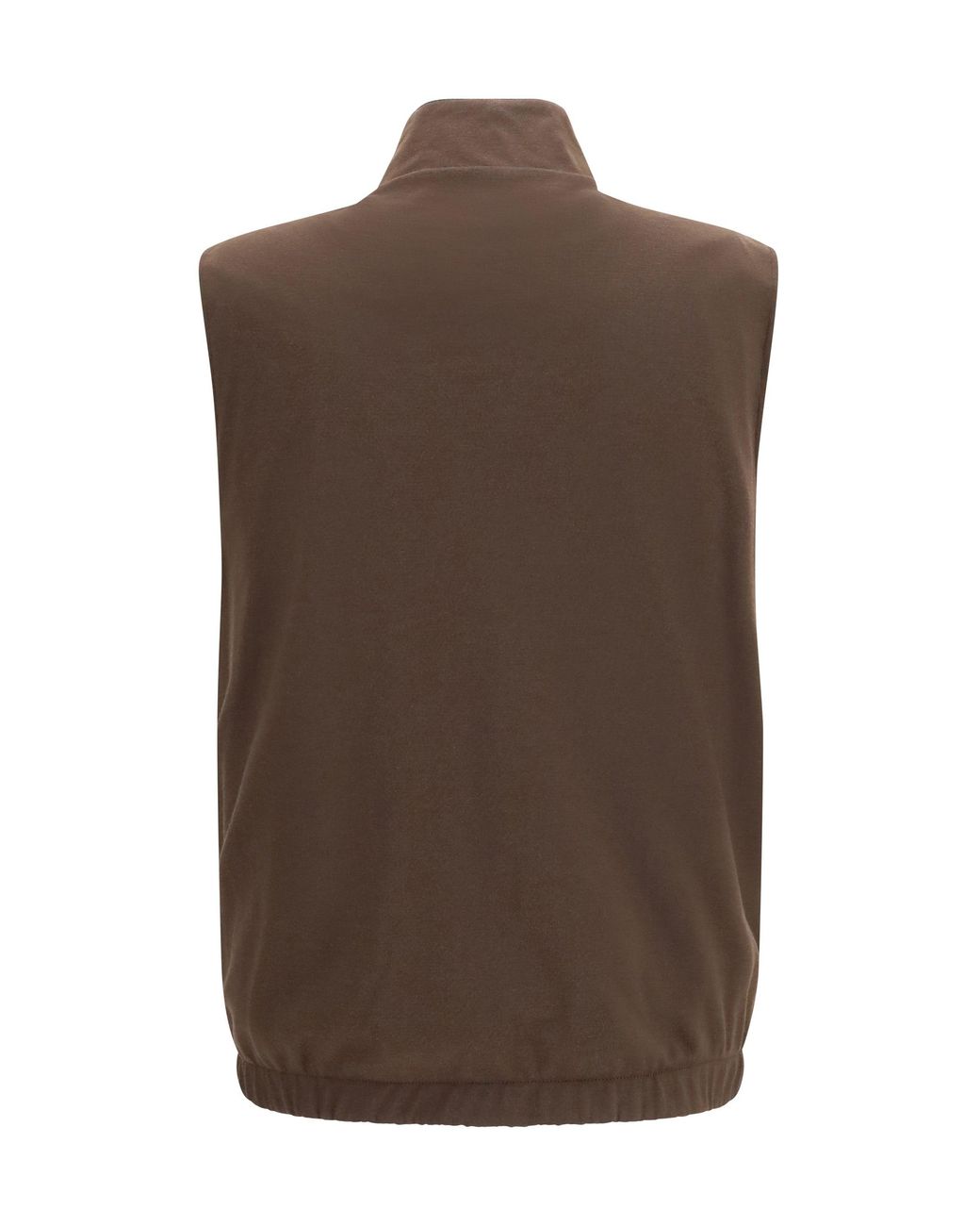 Loro Piana Brown Reversible Microfiber Wool Vest Sequoia for men