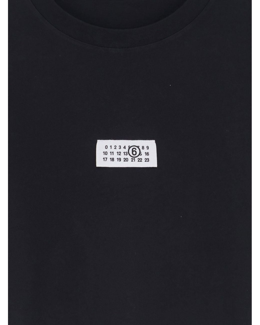 MM6 by Maison Margiela Black Numeric Cotton T-Shirt for men