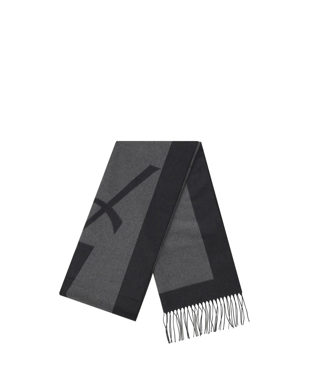 Saint Laurent Gray Cassandre Scarf for men