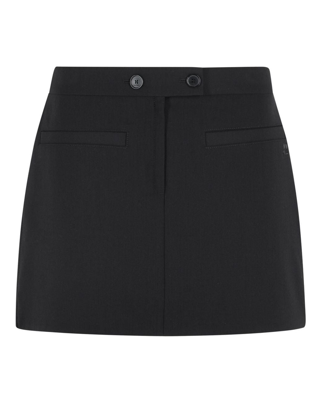 Courreges Black Wool Blend Miniskirt