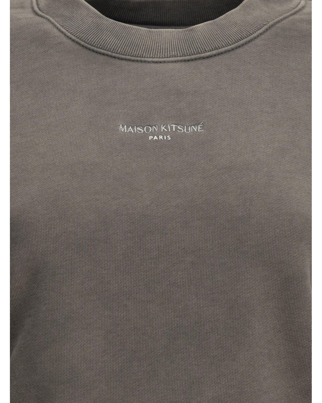 Maison Kitsuné Gray Crewneck Sweatshirt