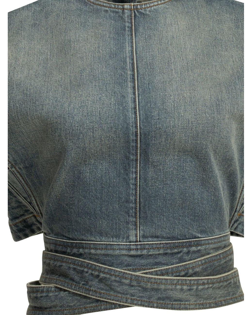 Alaïa Gray Casual Denim Top