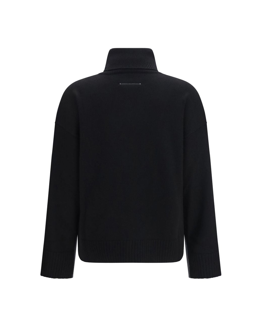 MM6 by Maison Margiela Gray Two-Tone High-Neck Sweater-Dark