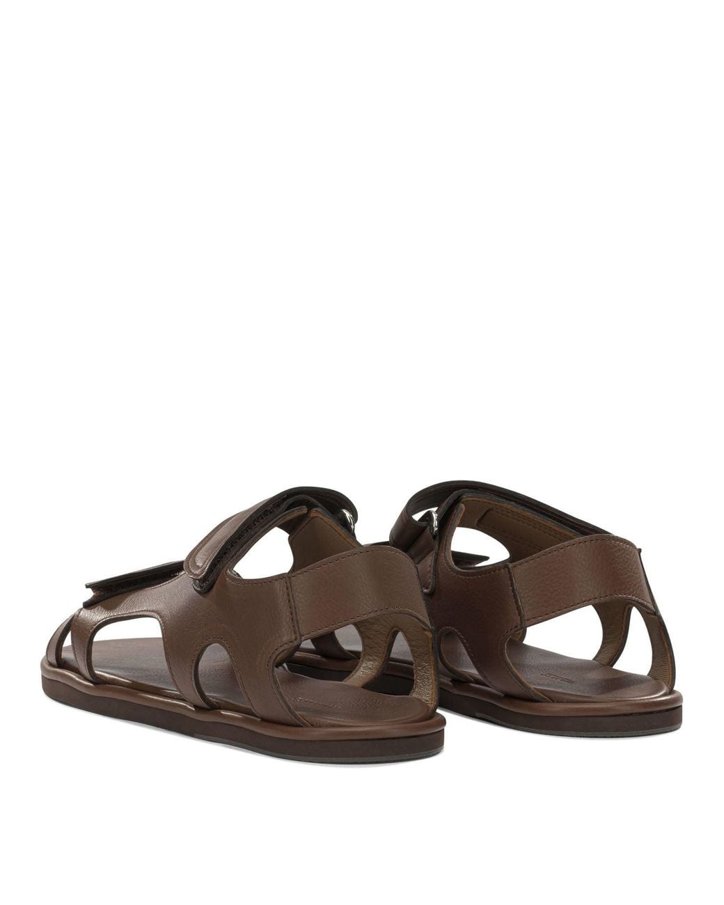 Auralee Brown Low Leather Sandals