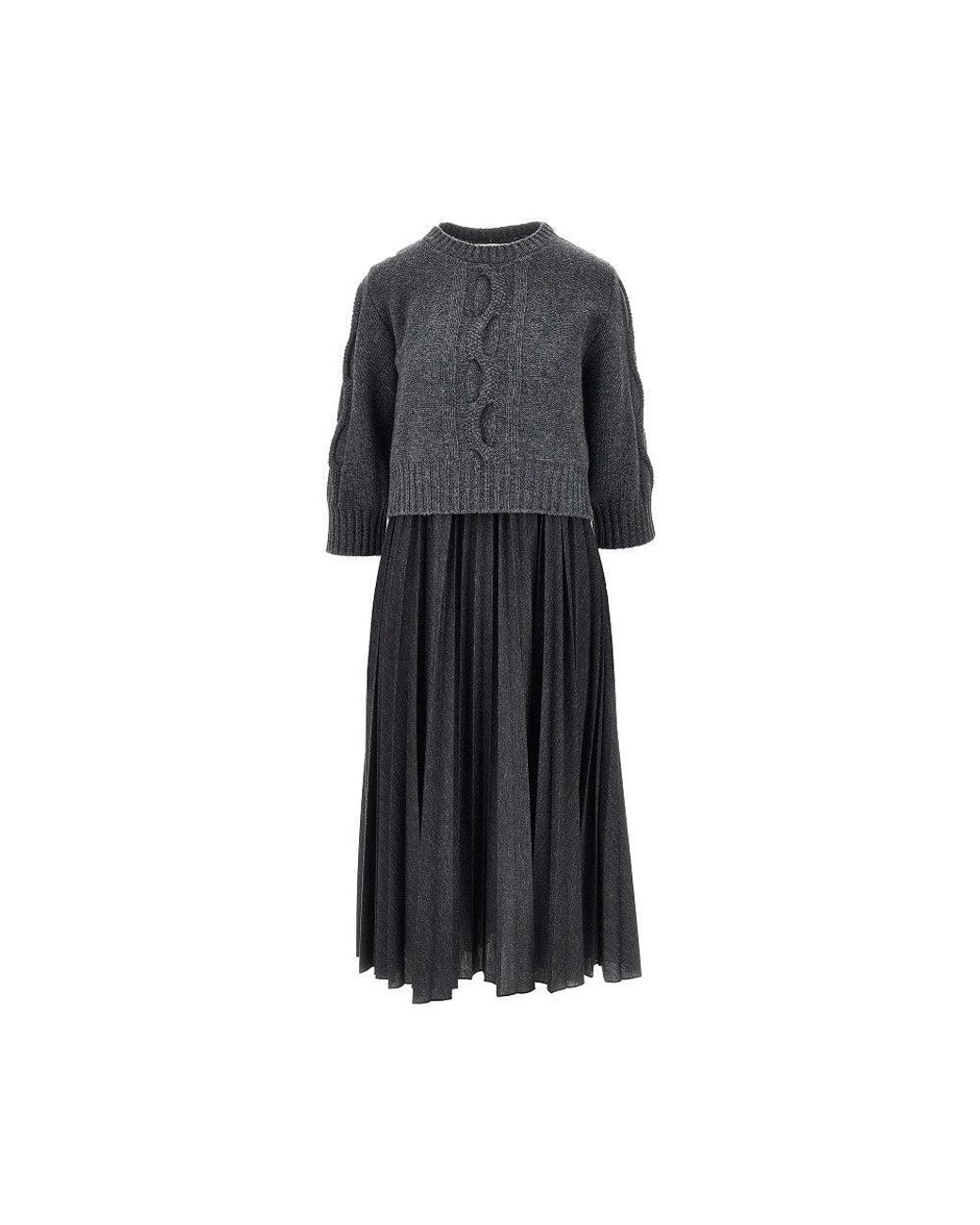 Weekend by Maxmara Black Midi Dress With Sweater