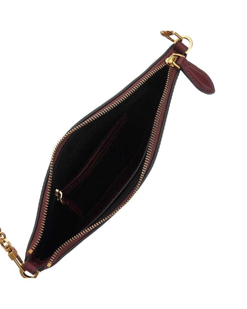Pinko Purple Flat Classic Leather Pouch