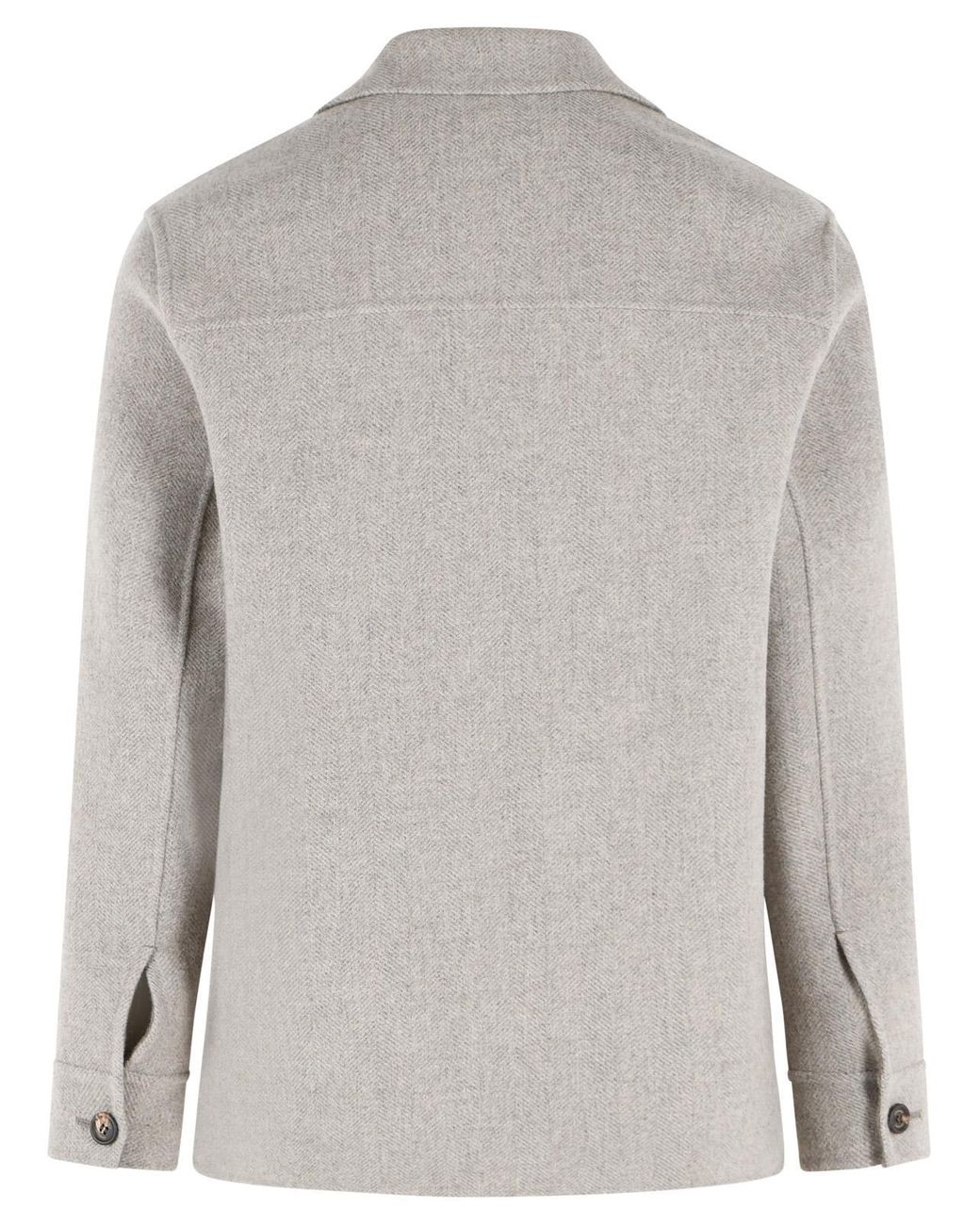 Eleventy Gray And Wool And Cashmere Overshirt for men