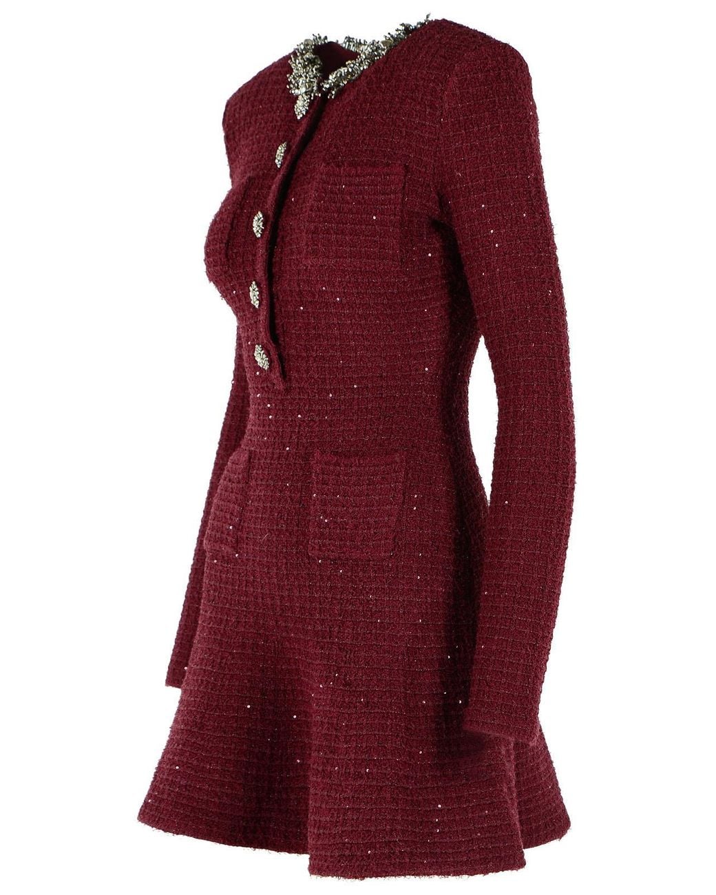 Self-Portrait Red Cotton Blend Mini Dress