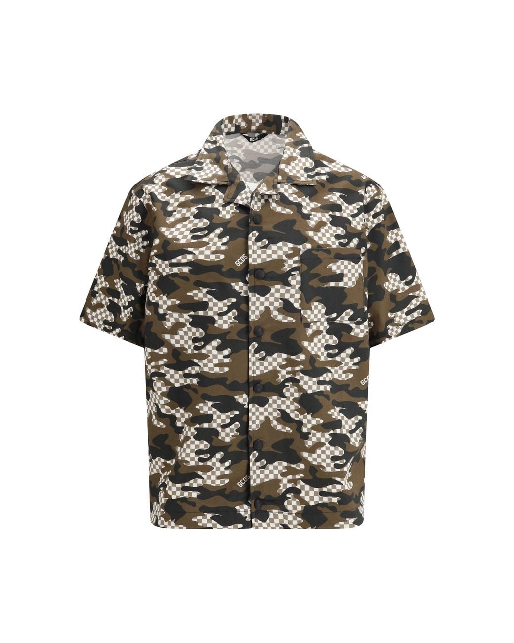 Gcds Gray Shirt Checked Camo for men