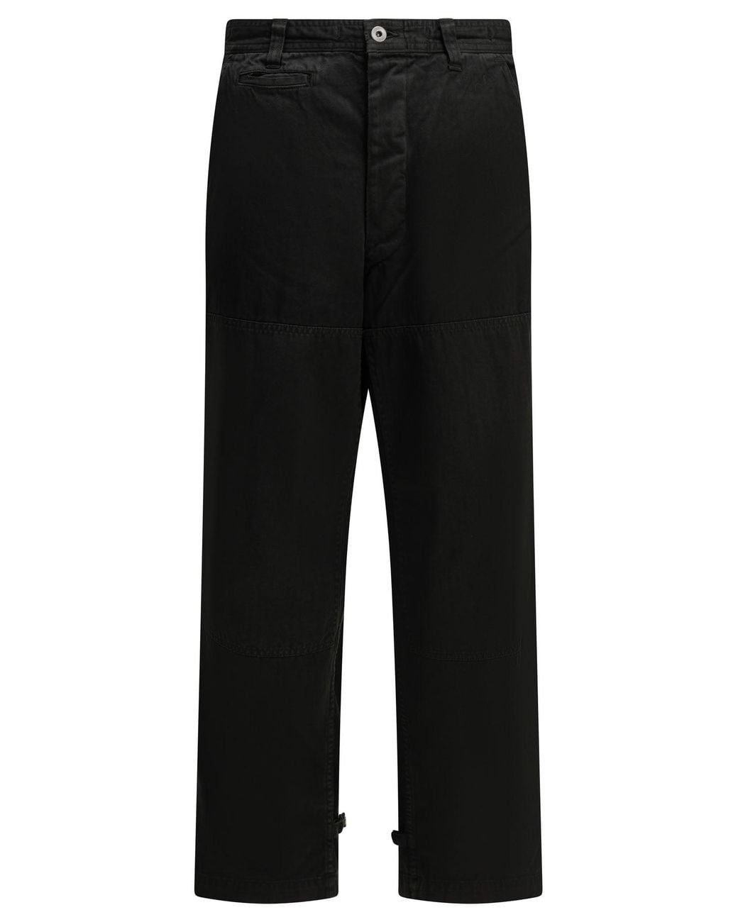 A.PRESSE Black "Double Knee" Cargo Pants for men