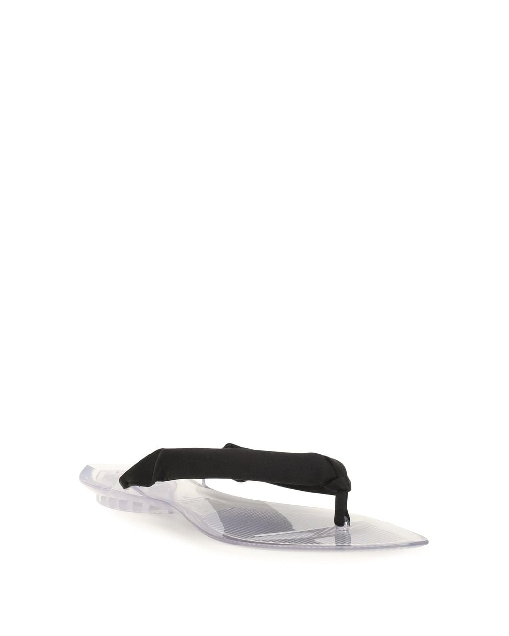 Alaïa White Flip-Flop Sandals Satin