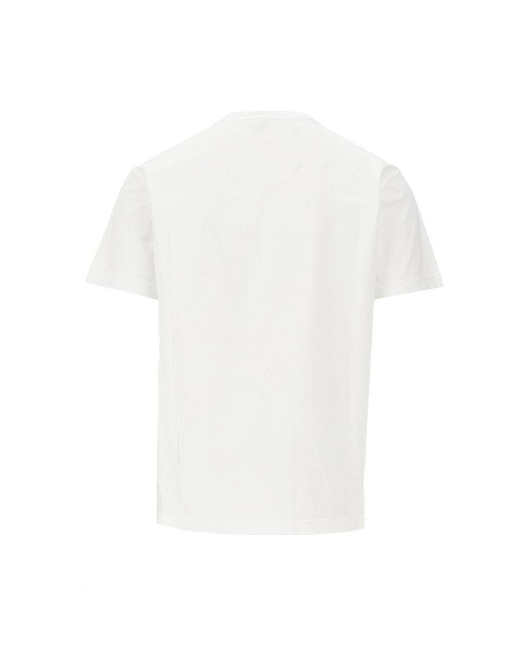 Stone Island White Compass Rose Logo Patch T-Shirt for men