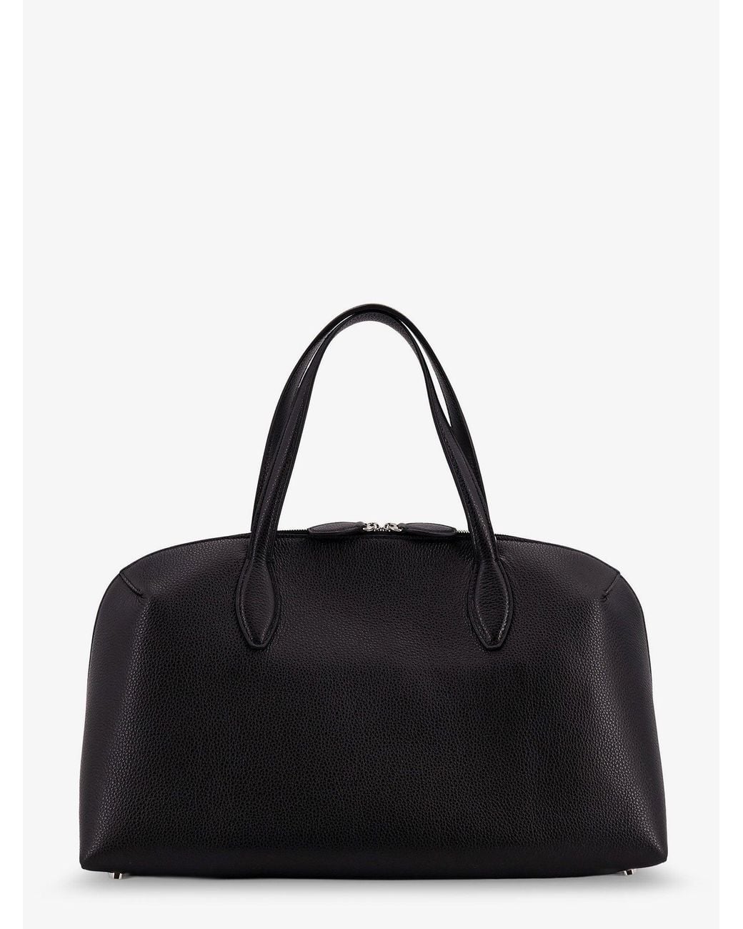 Totême Black Hammered Leather Handbag