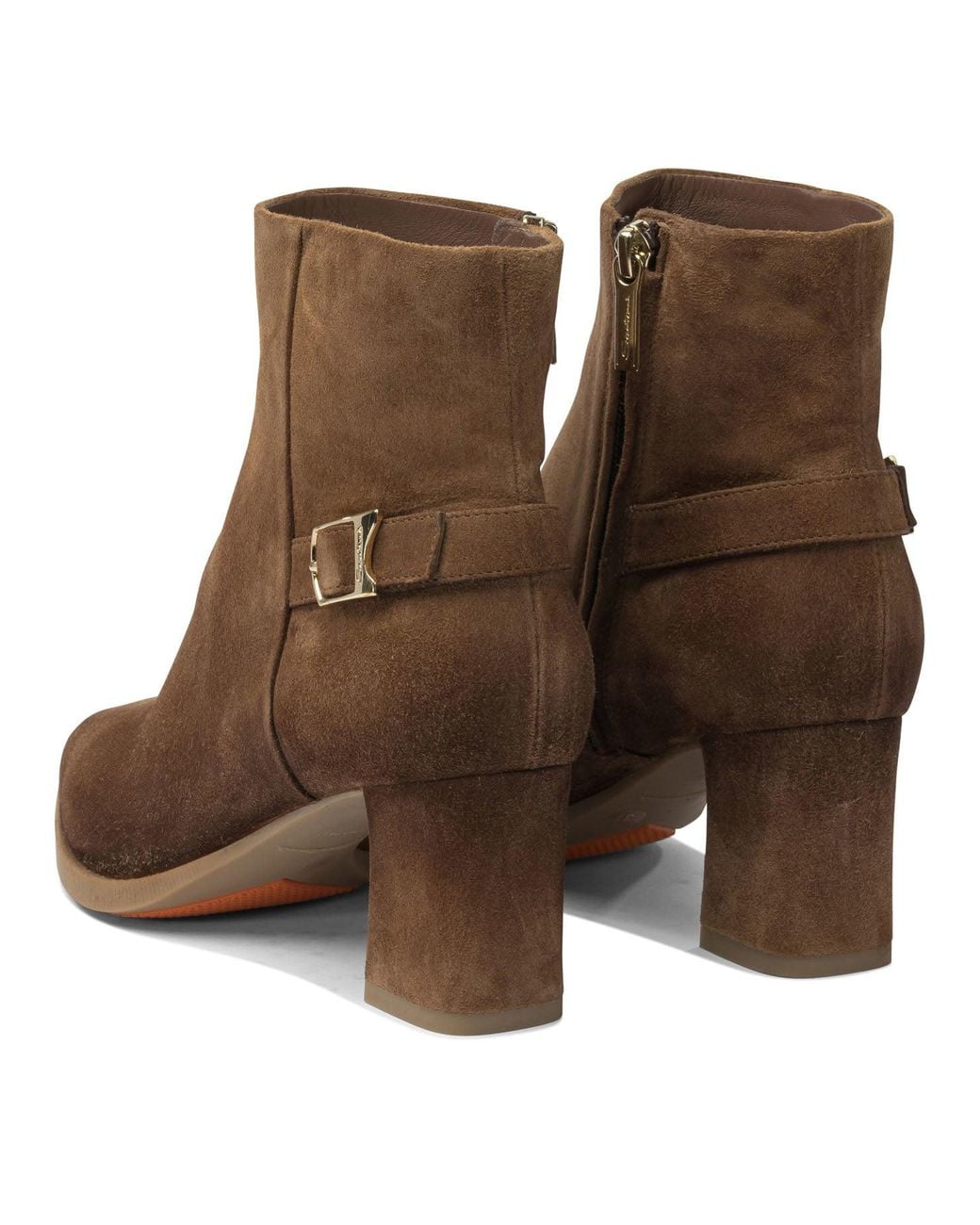 Santoni Brown Suede Ankle Boots 65Mm