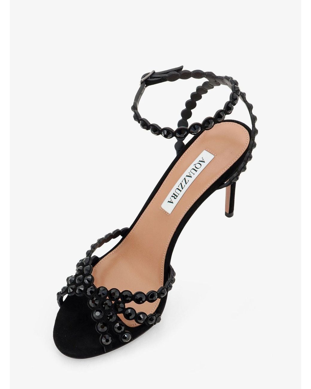 Aquazzura Black Tequila Sandals With Crystal Detail
