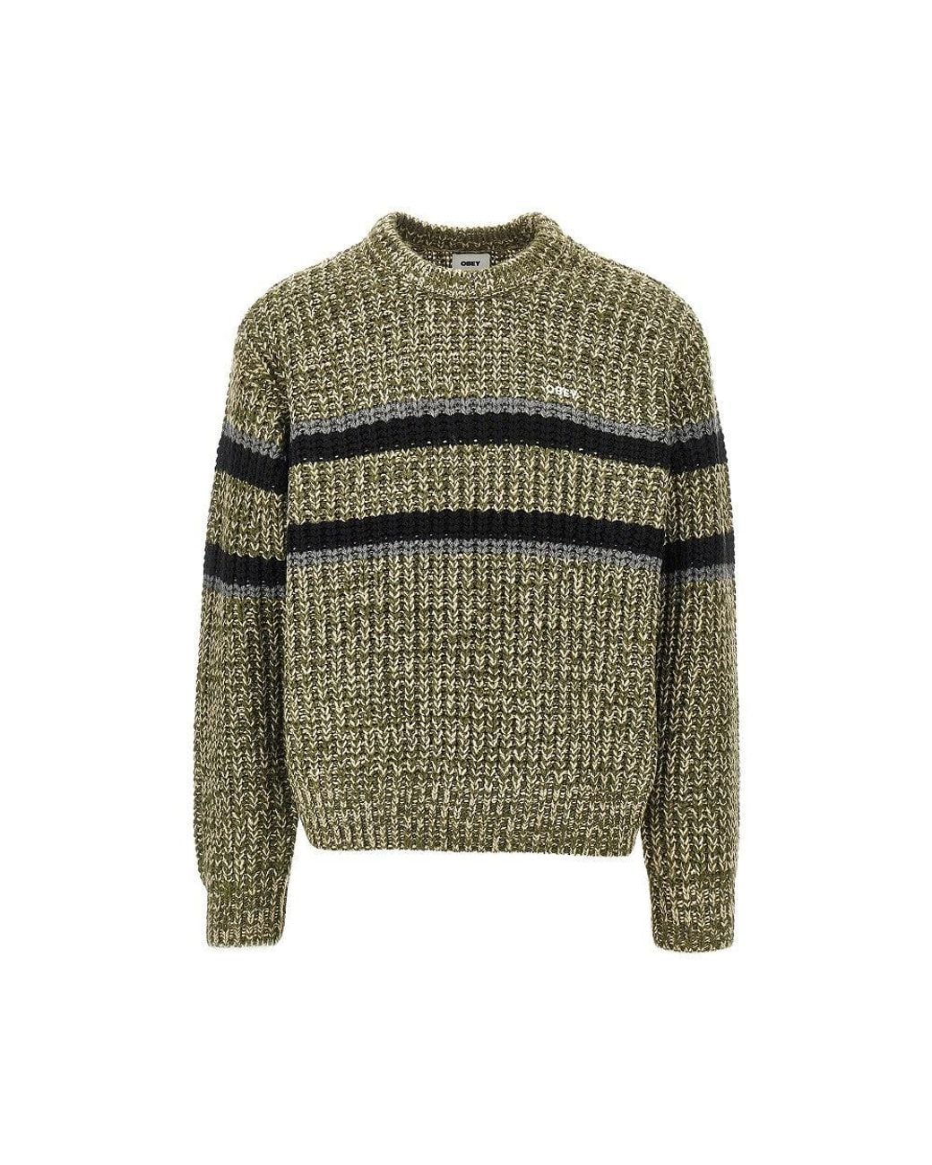 Obey Green Alden' Cotton-Blend Sweater for men