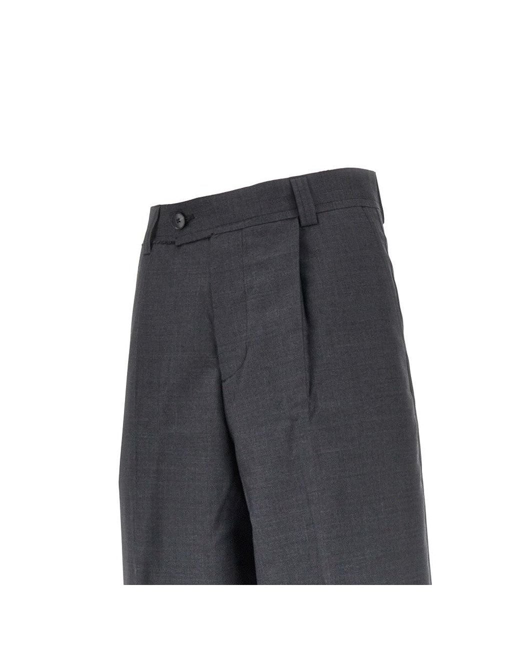 mfpen Gray 'Patch' Tropical Wool Pants for men