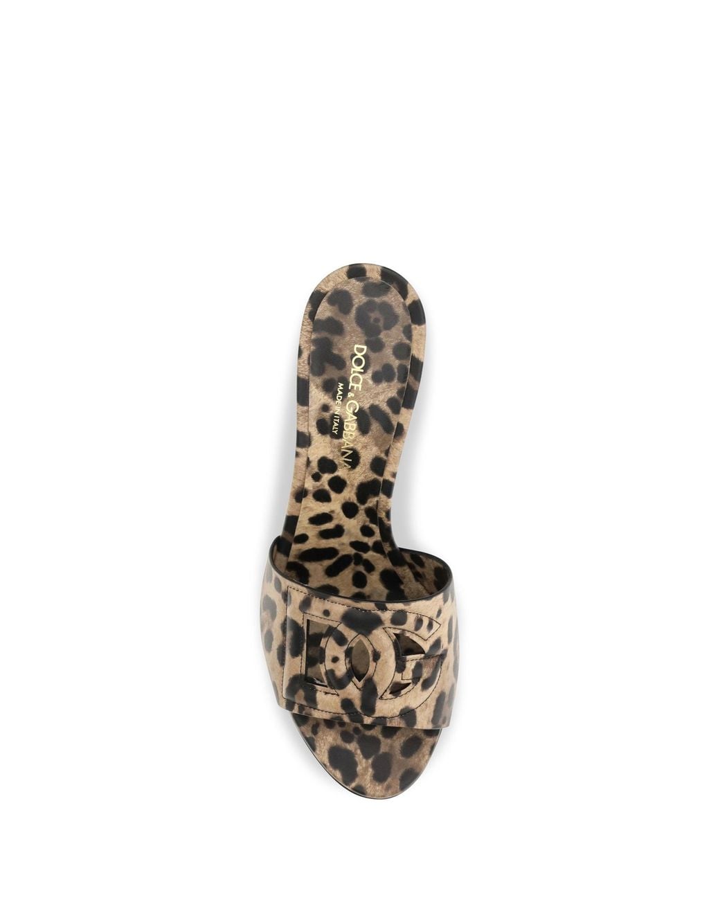 Dolce & Gabbana Metallic Dolce & Gabbana Leopard Print Leather Mules